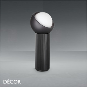 Ideal Lux - Bloom - Satin Grey Outer-Glass with a White Globe Diffuser Modern Designer Table Lamp - Italian Chic for a Living Room, Reception or Bedroom