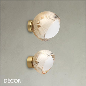 1 A Ideal Lux - Bloom 12 & 17 - Clear Amber Outer-Glass with a White Globe Diffuser Modern Designer Wall Light - A Stylish Design Piece for Any Contemporary Space