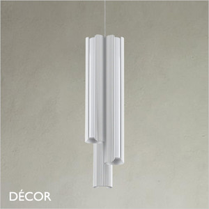 Ideal Lux - Dorica - Matt White Fluted Modern Multiple Pendant Light - Minimalist Design for Any Contemporary Space