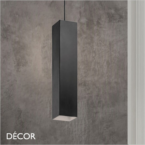 Ideal Lux - Look 40 Square - Matt Black Designer Square Pendant Light - 4cm and 6cm Width - Chic Italian Design - Ideal for any Modern Space