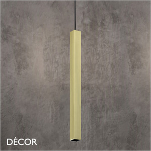 Ideal Lux - Look 40 Square - Slim Brushed Brass Designer Square Pendant Light - 1.5cm and 3cm Width - Chic Italian Design - Ideal for any Modern Space