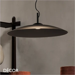 Ideal Lux - Eclipse - Matt Black Modern Designer Pendant Light - Minimalist Italian Chic for your Kitchen, Reception Room or Bistro