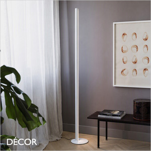 Ideal Lux - Dorica - Matt White Fluted Modern Dimmable Floor Lamp - Minimalist Design for Any Contemporary Space
