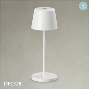 Ideal Lux - Cute - White Modern Designer Portable Wireless Rechargeable Touch-Dimmer Table Lamp for any Indoor or Outdoor Space