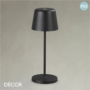 Ideal Lux - Cute - Black Modern Designer Portable Wireless Rechargeable Touch-Dimmer Table Lamp for any Indoor or Outdoor Space