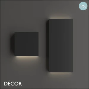 1A1 Ideal Lux - Post-It - Matt Black Modern Designer Outdoor LED Wall Light, Square or Rectangular - Minimalist Italian Design for the Garden & Outdoor Area of your Hotel, Bar, Bistro & Café.