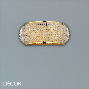 1A1 Ideal Lux - Pasha - Cut Crystal & Gold Modern Designer Beaded Wall Light - Contemporary Italian Style for a Dining Room, Living Room, Hallway, Hotel & Restaurant 1A1 Ideal Lux - Pasha - Cut Crystal & Gold Modern Designer Beaded Wall Light - Contemporary Italian Style for a Dining Room, Living Room, Hallway, Hotel & Restaurant