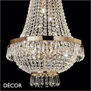1 H Ideal Lux - Caesar, 3 Sizes - Cut Crystal & Gold Modern Designer Cascading Chandelier - Luxury Italian Style for a Dining Room, Living Room, Stairwell, Hallway, Restaurant & Bistro 1 H Ideal Lux - Caesar, 3 Sizes - Cut Crystal & Gold Modern Designer Cascading Chandelier - Luxury Italian Style for a Dining Room, Living Room, Stairwell, Hallway, Restaurant & Bistro