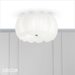 Ideal Lux - Ovalino - White Etched Glass Modern Designer Ceiling Light - An Italian Designer Statement Piece - Retro Chic for any Interior Contemporary Space Ideal Lux - Ovalino - White Etched Glass Modern Designer Ceiling Light - An Italian Designer Statement Piece - Retro Chic for any Interior Contemporary Space