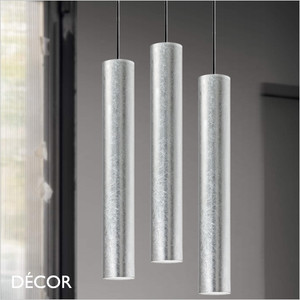 Ideal Lux -  Look - Silver Leaf Modern Designer Cylindrical Pendant Light - Chic Italian Design - Ideal for a Kitchen, Dining Room, Hotel, Restaurant, Bistro & Cafe Ideal Lux -  Look - Silver Leaf Modern Designer Cylindrical Pendant Light - Chic Italian Design - Ideal for a Kitchen, Dining Room, Hotel, Restaurant, Bistro & Cafe