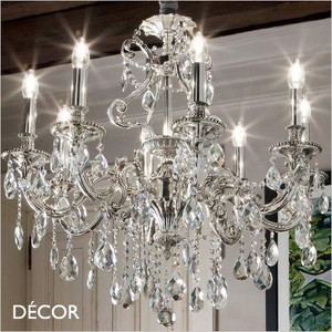 Ideal Lux - Gioconda, 8 arm - Crystal & Antiqued Silver Chandelier - Opulent Italian Style for a Dining Room, Living Room, Stairs, Hallway, Hotel & Restaurant Ideal Lux - Gioconda, 8 arm - Crystal & Antiqued Silver Chandelier - Opulent Italian Style for a Dining Room, Living Room, Stairs, Hallway, Hotel & Restaurant