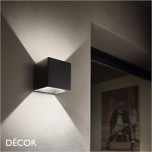 Ideal Lux - Rubik - Anthracite, Black or White Modern Designer Cubic Outdoor Wall Light - Minimalist Style for any Contemporary Space - For your Home & Business Ideal Lux - Rubik - Anthracite, Black or White Modern Designer Cubic Outdoor Wall Light - Minimalist Style for any Contemporary Space - For your Home & Business
