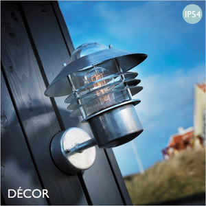 Nordlux - Vejers - Galvanized Steel Modern Designer Outdoor Wall Light - Contemporary Industrial Style Lighting for your Garden, Hotel, Bistro & Cafe Nordlux - Vejers - Galvanized Steel Modern Designer Outdoor Wall Light - Contemporary Industrial Style Lighting for your Garden, Hotel, Bistro & Cafe