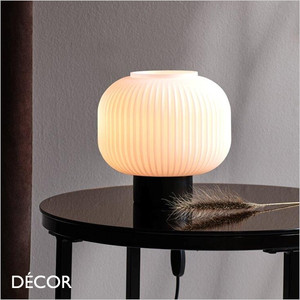 1A1 Nordlux - Milford - Opal White Glass & Black Modern Designer Table Lamp - Nordic Chic for a Living Room, Reception or Bedroom 1A1 Nordlux - Milford - Opal White Glass & Black Modern Designer Table Lamp - Nordic Chic for a Living Room, Reception or Bedroom