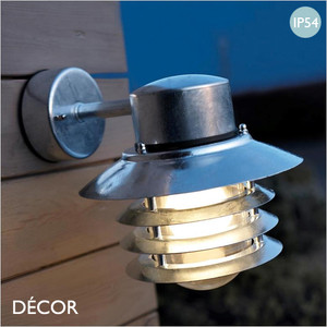Nordlux - Vejers, Down - Galvanized Steel Modern Designer Outdoor Wall Light - Contemporary Industrial Style Lighting for your Garden, Hotel, Bistro & Cafe Nordlux - Vejers, Down - Galvanized Steel Modern Designer Outdoor Wall Light - Contemporary Industrial Style Lighting for your Garden, Hotel, Bistro & Cafe