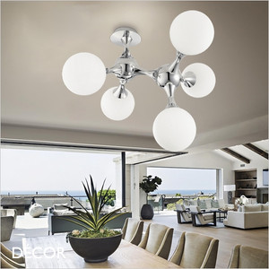 Ideal Lux - Nodi - Chrome & White Glass Modern Designer Multiple Globe Ceiling Light - A Magnificent Statement Piece for a Dining Room, Kitchen, Kitchen Island, Hallway, Stairwell, Hotel, Restaurant, Bistro, Bar & Café Ideal Lux - Nodi - Chrome & White Glass Modern Designer Multiple Globe Ceiling Light - A Magnificent Statement Piece for a Dining Room, Kitchen, Kitchen Island, Hallway, Stairwell, Hotel, Restaurant, Bistro, Bar & Café
