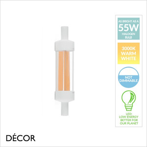 Ideal Lux - R7s 6W Linear Halogen Bulb, 3000K Neutral White Light - As Bright as a 55W Halogen Bulb - Innovative Energy Efficient Lights for your Home & Business Ideal Lux - R7s 6W Linear Halogen Bulb, 3000K Neutral White Light - As Bright as a 55W Halogen Bulb - Innovative Energy Efficient Lights for your Home & Business