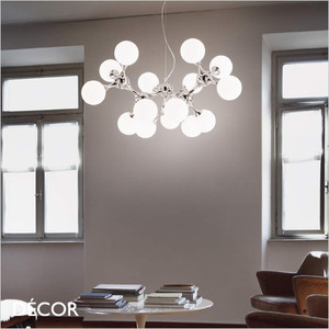11 Ideal Lux - Nodi, 2 Sizes - Polished Chrome & Etched White Glass Modern Designer Multiple Globe Ceiling Light - A Magnificent Statement Piece for a Dining Room, Kitchen, Kitchen Island, Hallway, Stairwell, Hotel, Restaurant, Bistro, Bar & Café 11 Ideal Lux - Nodi, 2 Sizes - Polished Chrome & Etched White Glass Modern Designer Multiple Globe Ceiling Light - A Magnificent Statement Piece for a Dining Room, Kitchen, Kitchen Island, Hallway, Stairwell, Hotel, Restaurant, Bistro, Bar & Café