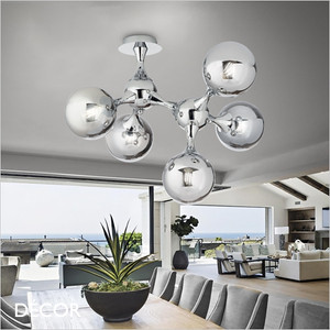 Ideal Lux - Nodi - Polished Chrome & Clear Chromed Glass Modern Designer Multiple Globe Ceiling Light - A Magnificent Statement Piece for a Dining Room, Kitchen, Kitchen Island, Hallway, Stairwell, Hotel, Restaurant, Bistro, Bar & Café Ideal Lux - Nodi - Polished Chrome & Clear Chromed Glass Modern Designer Multiple Globe Ceiling Light - A Magnificent Statement Piece for a Dining Room, Kitchen, Kitchen Island, Hallway, Stairwell, Hotel, Restaurant, Bistro, Bar & Café
