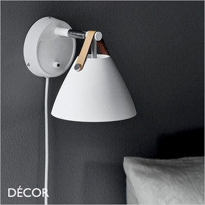 Nordlux - Strap, 15 - White & Leather Modern Industrial Designer Wall Light - Ideal for the Bedside, Living Room, Study, Kitchen, Dining Room or Bistro. DFTP Nordlux - Strap, 15 - White & Leather Modern Industrial Designer Wall Light - Ideal for the Bedside, Living Room, Study, Kitchen, Dining Room or Bistro. DFTP