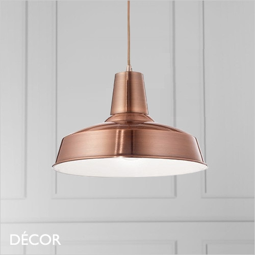 111A Moby - Brushed Copper Modern Designer Pendant Light - Industrial Italian Design for a Kitchen, Dining Room, Hotel, Restaurant, Bistro, Bar & Café