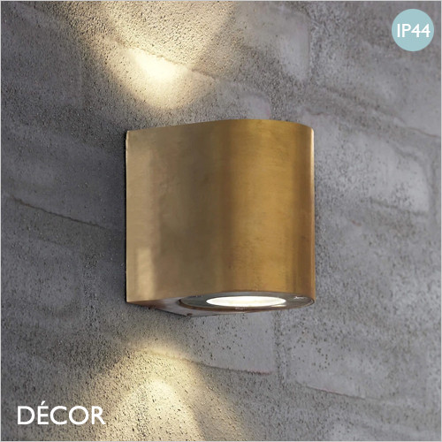 Canto 2 - Brass Modern Designer Outdoor LED Wall Light - Stunning Industrial Style for any Space - for your Home, Bistro & Bar. DFTP