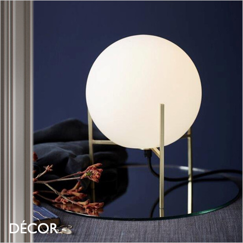 Nordlux - Alton - Opal White Glass & Brushed Brass Modern Designer Table Lamp - Contemporary Classic for a Living Room, Study, Reception Room or Bedside