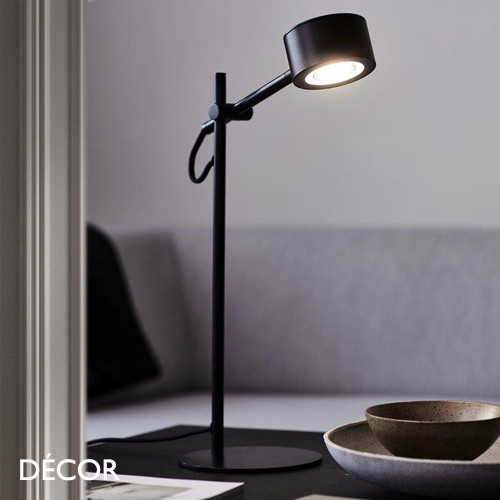 Clyde, MoodMaker™ - Matt Black Modern Designer Table Lamp - Stylish Danish Design for a Living Room, Home Office, Study, Reception Room or Bedside