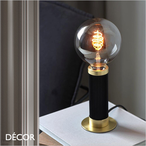 Galloway - Black & Brass Modern Designer Table Lamp - Ideal for a Kitchen, Kitchen Island, Dining Room, Living Room, Bedroom, Boardroom, Restaurant & Café