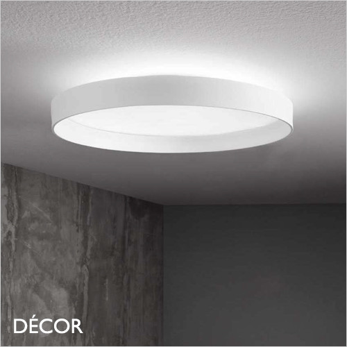 Ideal Lux - Fly 35, 45, 60 & 90, 4 Sizes - Matt White Modern Ceiling Light with Warm or Neutral White Light- Minimalist Italian Design For Any Contemporary Space