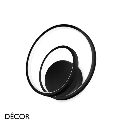 Oz - Matt Black Modern Designer LED Wall Light - Unique Italian Design Ideal for your Living Room, Study, Hotel & Reception Room