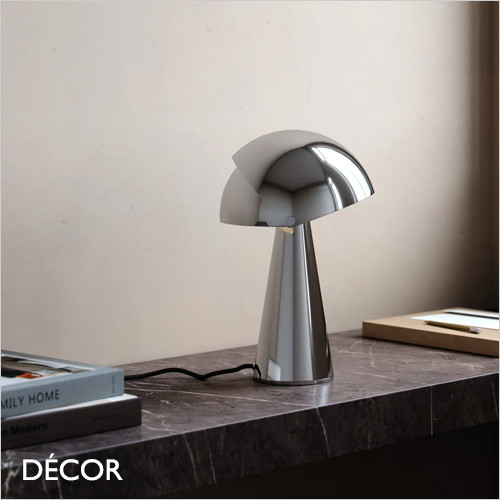 Align - Polished Chrome Modern Designer Table Lamp - Innovative Danish Design for any Contemporary Space. DFTP