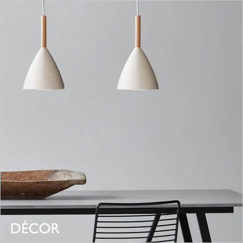 Pure 20 -  White & Solid Ash Modern Designer Pendant Light - Stunning in a Kitchen, Dining Room, Living Room, Hotel, Restaurant, Bistro, Bar & Café. DFTP