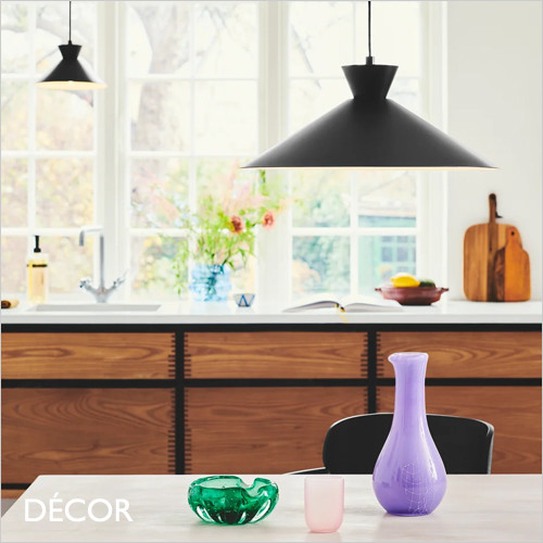 Dial 45 - Black Modern Designer Pendant Light - Retro 50's & 60's Scandinavian Design for any Contemporary Space