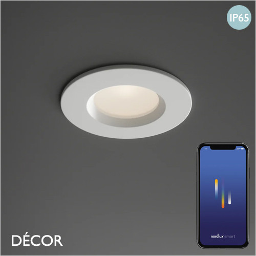 Dorado Smart - Round White Modern Designer Bluetooth Recessed Ceiling LED Downlight/Spotlight, Dimmable - Minimalist Design Suitable For The Bathroom and Any Contemporary Indoor Space, Perfect for Home & Business