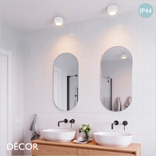 Landon 14, Moodmaker™ - White Water Resistant Modern Designer Ceiling Light - Perfect for your Washroom, Bathroom & Shower Room