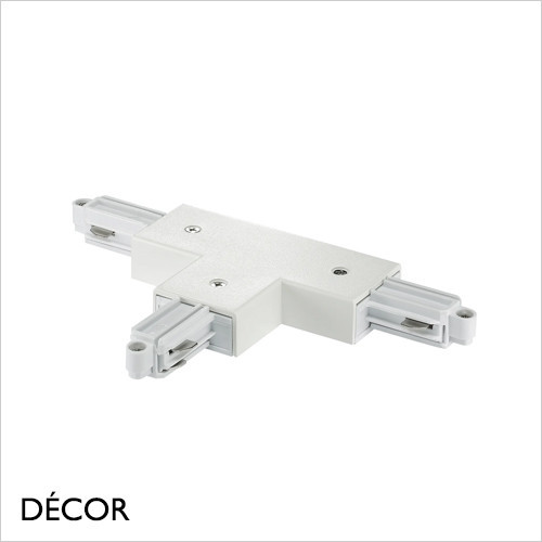 Link System Track T-Connector Right, 1 Circuit - White Modern Designer Ceiling Track Fitting - Creative Lighting for Home and Business