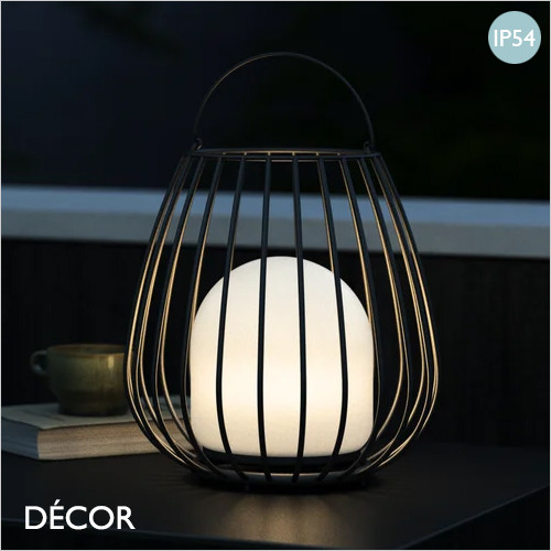 Jim To Go, MoodMaker™ - Black Portable Modern Designer Rechargeable Wireless Table Lamp, Dimmable - Contemporary Danish Design for any Contemporary Indoor or Outdoor Space