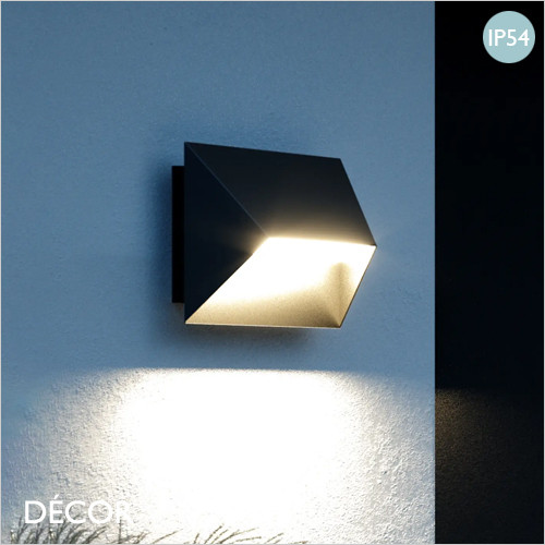 Pontio 27 - Black Modern Designer Outdoor Garden Wall Light - Architectural Design for your Garden, Hotel & Bistro