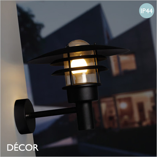 Lonstrup 22 & 32 - Black Modern Designer Outdoor Wall Light - Perfect for your Garden & Outdoor Area of your Hotel, Restaurant, Bistro & Café