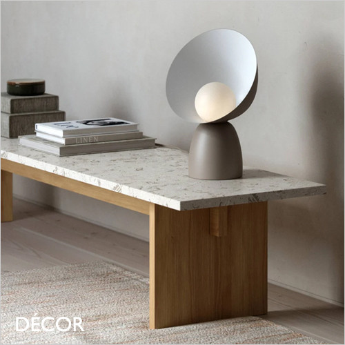 Hello - Matt Brown Modern Designer Table Lamp - Organic Danish Design for any Contemporary Space. DFTP
