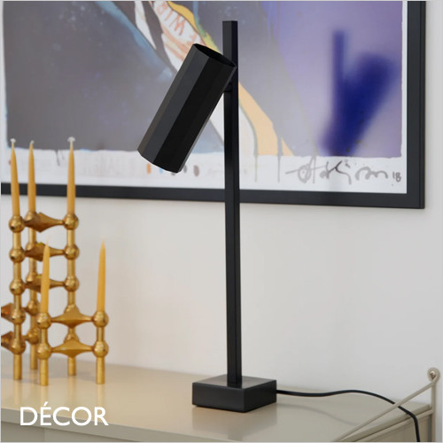 Alanis - Black Adjustable Modern Designer Table Lamp - Perfect Occasional or Task Light for a Lamp Table, Sideboard, Bedside or Desk