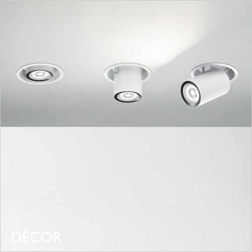 Nova, 2 Sizes - White Modern Designer Directional Recessed Ceiling Downlight/Spotlight, 4000K Neutral White Light - Minimalist Italian Design For Any Contemporary Space