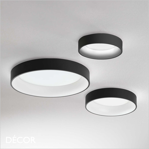 Ziggy 30, 45, 60, 3 Sizes - Matt Black Modern Ceiling Light - Minimalist Italian Design For Any Contemporary Space