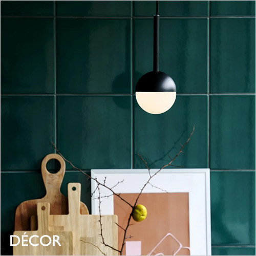 Nordlux - Contina - Opal White Glass & Black Globe Pendant Light - Ideal for your Kitchen Island, Kitchen, Living Room, Hotel, Restaurant & Bistro