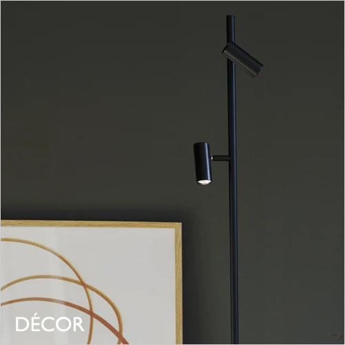 Omari, MoodMaker™ - Black Modern Designer Dimmable LED Adjustable Floor Lamp - Minimalist Danish Design - Perfect Task Light for your Studio, Office, Study, Workspace, Bedside, Living Room & Lounge