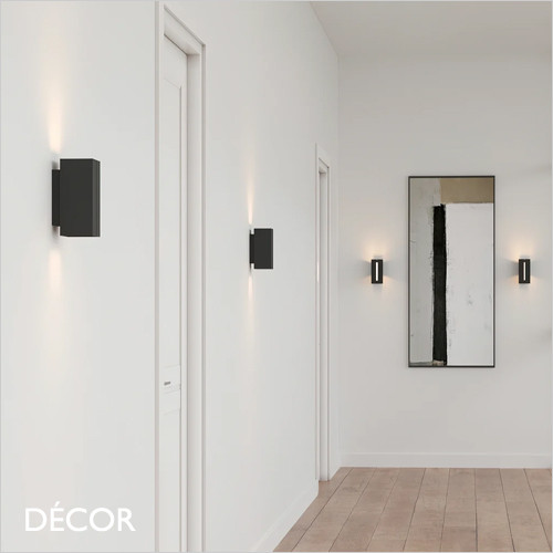 Curtiz, MoodMaker™ - Matt Black with Brass Accents Modern Designer Dimmable LED Wall Light - Minimalist Danish Design - An Understated Design Statement for any Contemporary Space