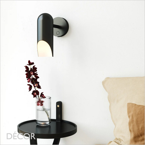 Rochelle - Matt Black Modern Designer Wall Light - Sculptural Design for any Contemporary Space. DFTP