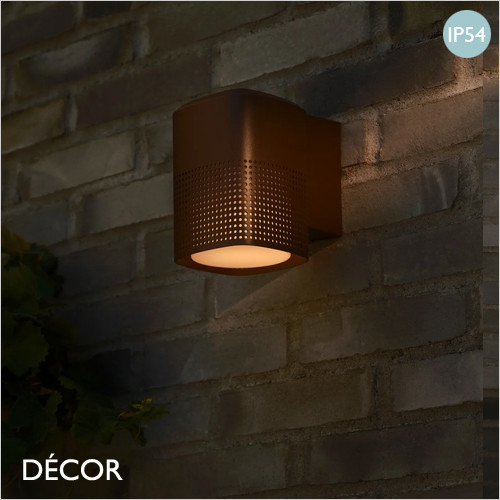 1 Nordlux - Sidara - Seaside Brown Metallic Modern Designer Outdoor Garden Wall Light - Striking Danish Design for your Garden, Hotel & Bistro