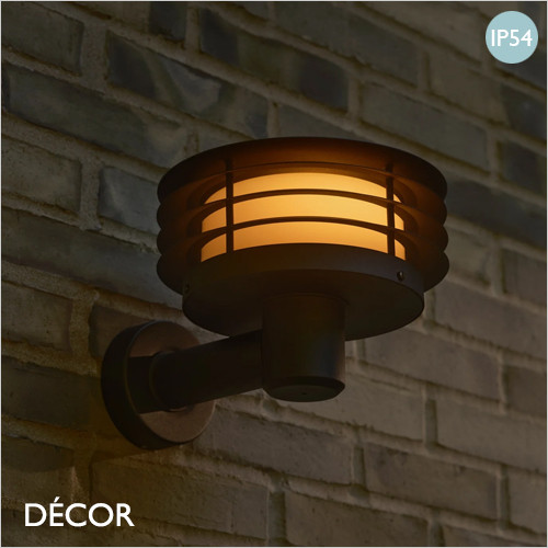 Nordlux - Cirella - Seaside Black Modern Designer Outdoor Garden Wall Light - Architectural Danish Design for your Garden, Hotel & Bistro